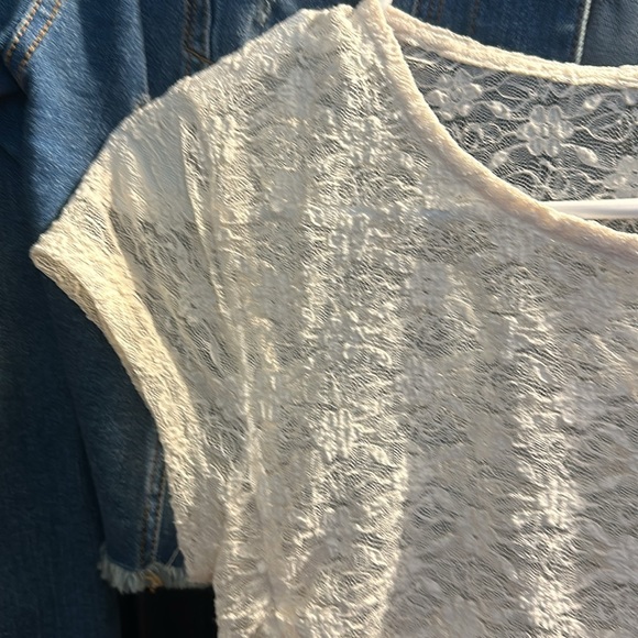 NWOT Free People sheer, lace T - Picture 3 of 6